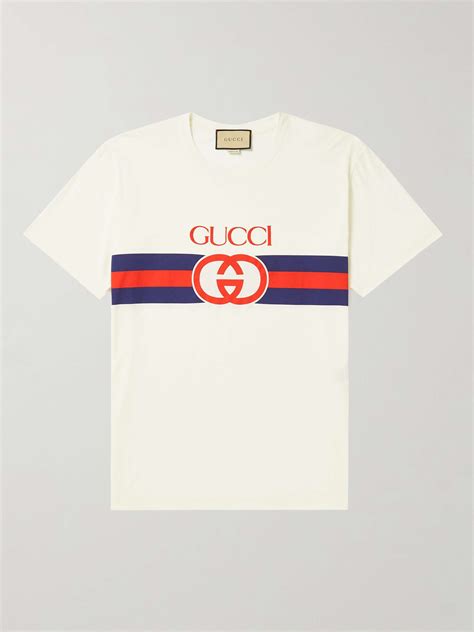 gucci stripe logo shirt|Gucci logo shirt men.